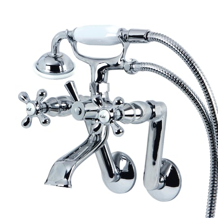 Kingston Brass Wall-Mount Clawfoot Tub Faucet, Polished Chrome, Tub Wall Mount KS269C