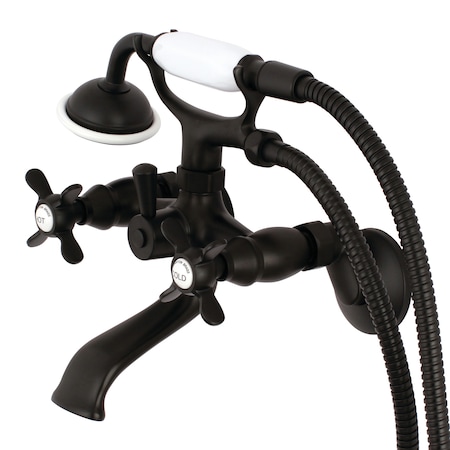 Kingston Brass Wall-Mount Clawfoot Tub Faucet, Matte Black, Tub Wall Mount KS285MB