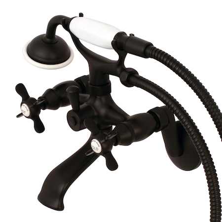 Kingston Brass Wall-Mount Clawfoot Tub Faucet, Matte Black, Wall Mount KS286MB