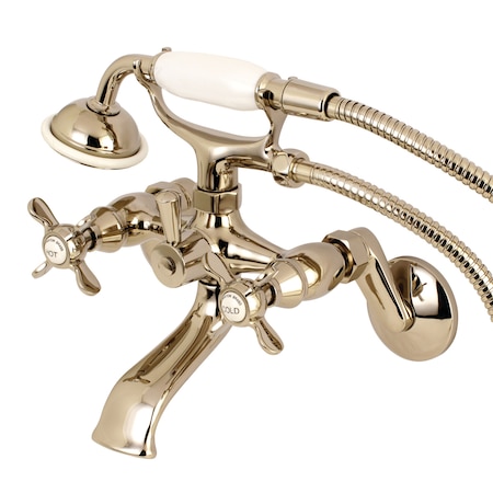 Kingston Brass Wall-Mount Clawfoot Tub Faucet, Polished Nickel, Wall Mount KS286PN