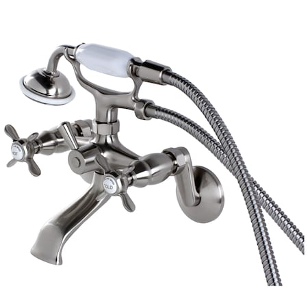 Kingston Brass Wall-Mount Clawfoot Tub Faucet, Brushed Nickel, Wall Mount KS286SN