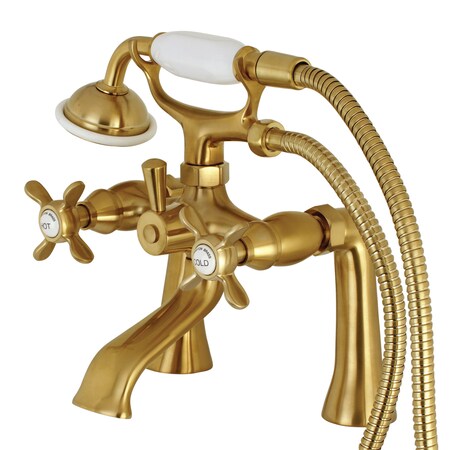 Kingston Brass Deck-Mount Clawfoot Tub Faucet, Brushed Brass, Deck Mount KS288SB