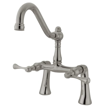 Kingston Brass Deck-Mount Clawfoot Tub Faucet, Brushed Nickel, Deck Mount KS3238BL