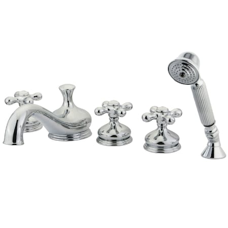 Kingston Brass Roman Tub Faucet, Standard, 8" to 36", 5, Deck Mount, Polished Chrome KS33315AX