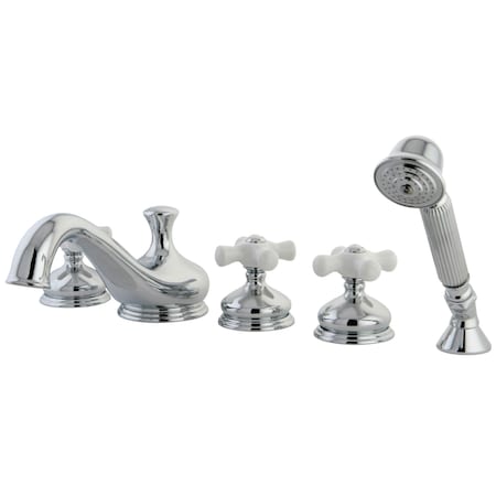 Kingston Brass Roman Tub Faucet, Polished Chrome, Deck Mount KS33315PX