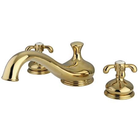 Kingston Brass Roman Tub Faucet, Polished Brass, Deck Mount KS3332TX