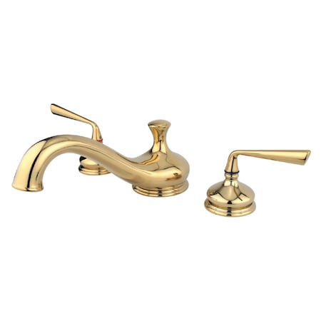 Kingston Brass Roman Tub Faucet, Polished Brass, Deck Mount KS3332ZL