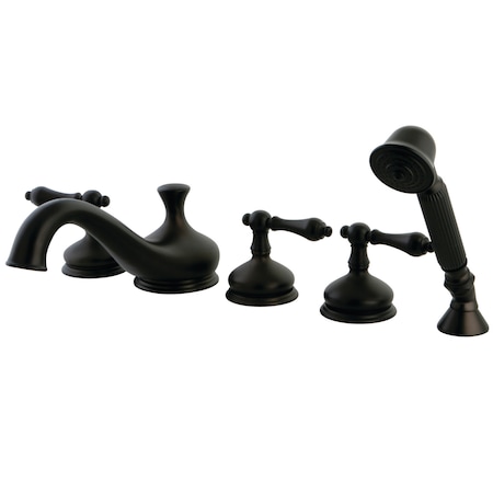 Kingston Brass Roman Tub Faucet, Oil Rubbed Bronze, Deck Mount KS33355AL