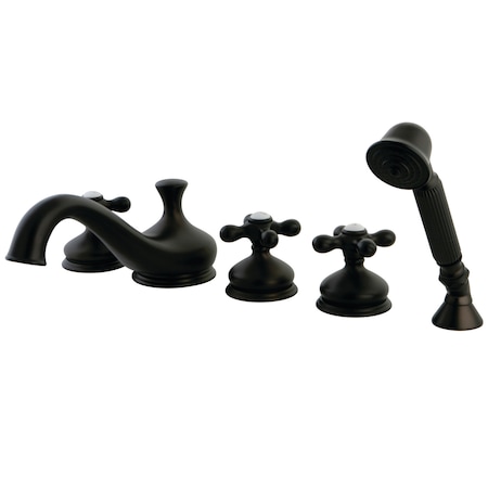 Kingston Brass Roman Tub Faucet, Standard, 8" to 36", 5, Deck Mount, Oil Rubbed Bronze KS33355AX