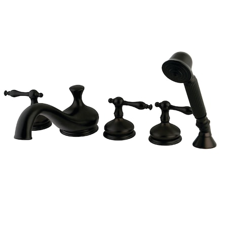 Kingston Brass Roman Tub Faucet, Oil Rubbed Bronze, Deck Mount KS33355NL