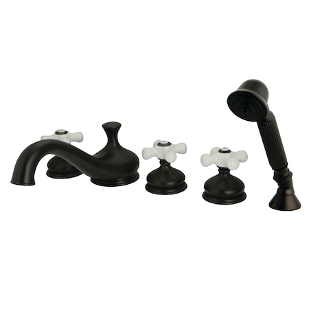 Kingston Brass Roman Tub Faucet, Oil Rubbed Bronze, Deck Mount KS33355PX
