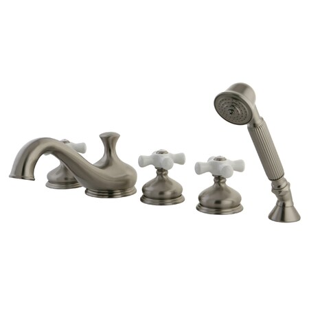 Kingston Brass Roman Tub Faucet, Brushed Nickel, Deck Mount KS33385PX