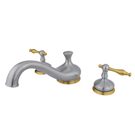 Kingston Brass Roman Tub Faucet, Brushed Nickel/Polished Brass, Deck Mount KS3339NL