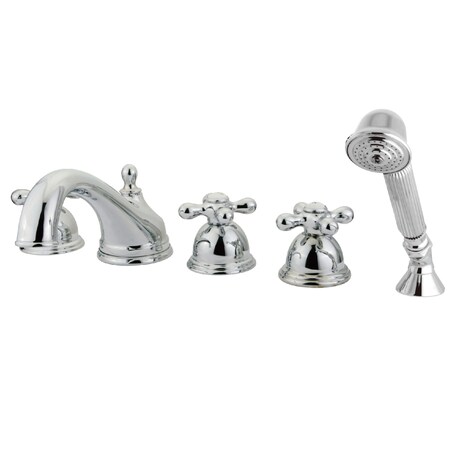 Kingston Brass Roman Tub Faucet, 5, Deck Mount, Polished Chrome KS33515AX
