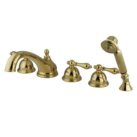 Kingston Brass Roman Tub Faucet, Polished Brass, Deck Mount KS33525AL