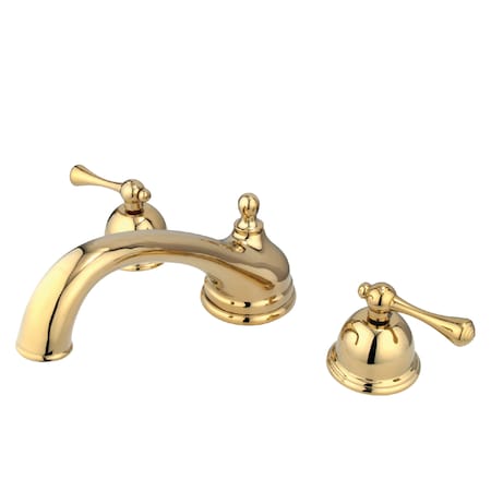 Kingston Brass Roman Tub Faucet, Standard, 8" to 36", 3, Deck Mount, Polished Brass KS3352BL