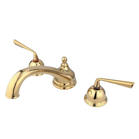 Kingston Brass Roman Tub Faucet, Polished Brass, Deck Mount KS3352ZL
