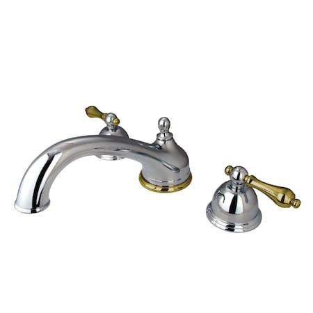 Kingston Brass Roman Tub Faucet, Polished Chrome/Polished Brass, Deck Mount KS3354AL