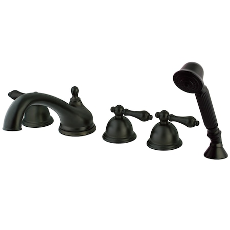 Kingston Brass Roman Tub Faucet, Oil Rubbed Bronze, Deck Mount KS33555AL