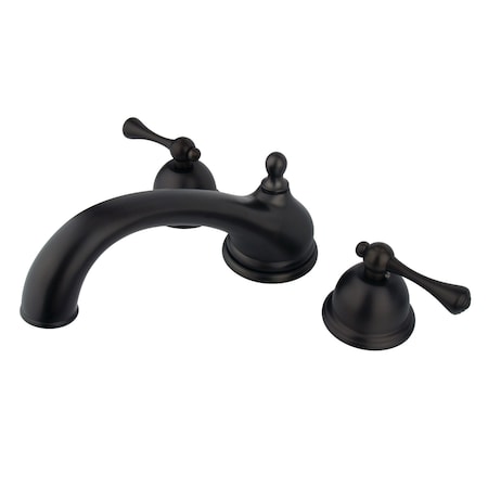 Kingston Brass Roman Tub Faucet, Standard, 8" to 36", 3, Deck Mount, Oil Rubbed Bronze KS3355BL