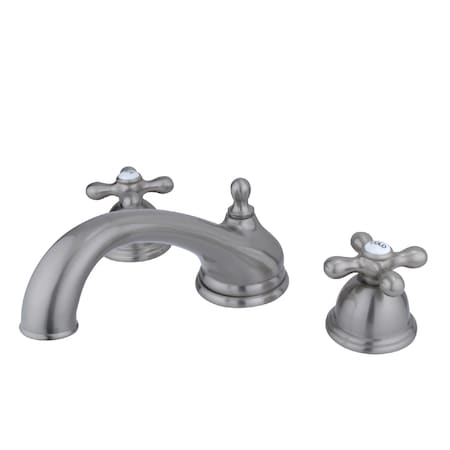 Kingston Brass Roman Tub Faucet, Brushed Nickel, Deck Mount KS3358AX