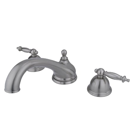 Kingston Brass Roman Tub Faucet, Brushed Nickel, Deck Mount KS3358TL