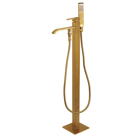 Kingston Brass Freestanding Tub Faucet, Brushed Brass, Freestanding KS4137QLL