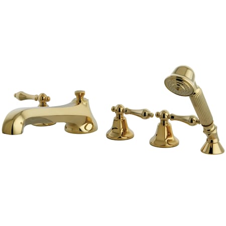Kingston Brass Roman Tub Faucet, Polished Brass, Deck Mount KS43025AL
