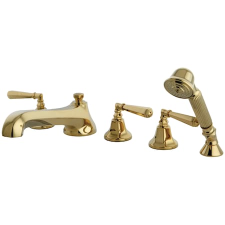 Kingston Brass Roman Tub Faucet, Polished Brass, Deck Mount KS43025HL