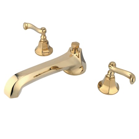 Kingston Brass Roman Tub Faucet, Polished Brass, Deck Mount KS4302FL