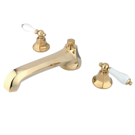 Kingston Brass Roman Tub Faucet, Polished Brass, Deck Mount KS4302PL