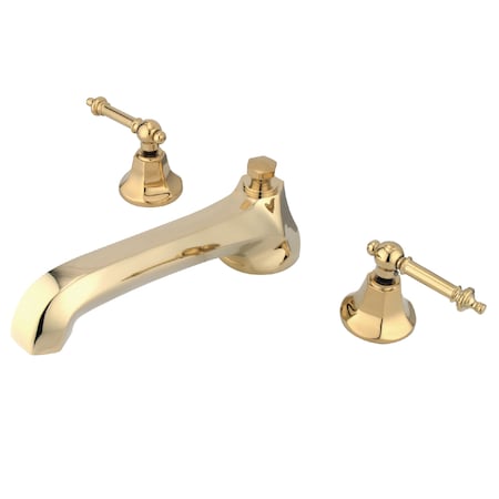 Kingston Brass Roman Tub Faucet, Polished Brass, Deck Mount KS4302TL