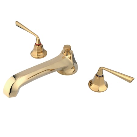 Kingston Brass Roman Tub Faucet, Polished Brass, Deck Mount KS4302ZL
