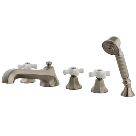 Kingston Brass Roman Tub Faucet, Brushed Nickel, Deck Mount KS43085PX