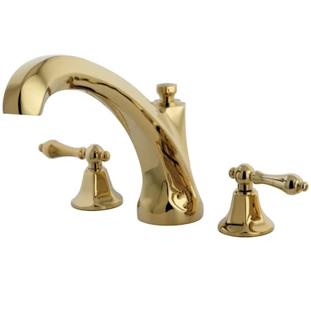 Kingston Brass Roman Tub Faucet, Polished Brass, Deck Mount KS4322AL