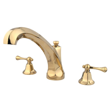 Kingston Brass Roman Tub Faucet, Polished Brass, Deck Mount KS4322BL