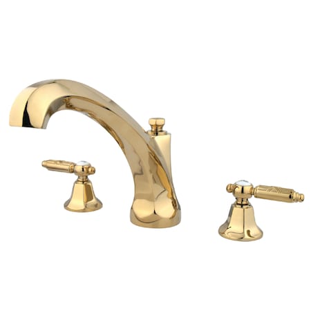 Kingston Brass Roman Tub Faucet, Polished Brass, Deck Mount KS4322GL