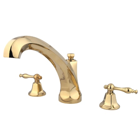 Kingston Brass Roman Tub Faucet, Polished Brass, Deck Mount KS4322NL