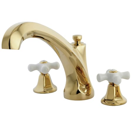 Kingston Brass KS4322PX Roman Tub Filler Porcelain Cross Handle KS4322PX