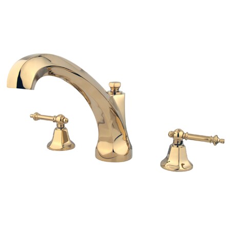 Kingston Brass Roman Tub Faucet, Polished Brass, Deck Mount KS4322TL