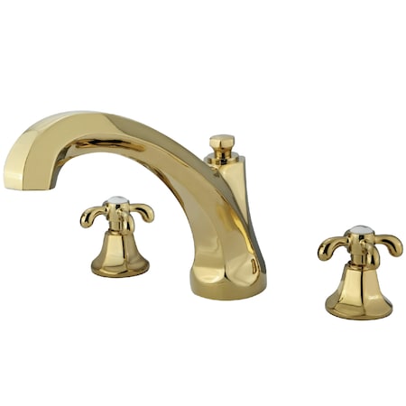 Kingston Brass Roman Tub Faucet, Polished Brass, Deck Mount KS4322TX