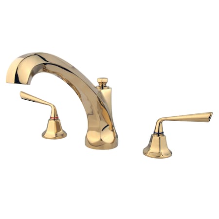 Kingston Brass Roman Tub Faucet, Polished Brass, Deck Mount KS4322ZL