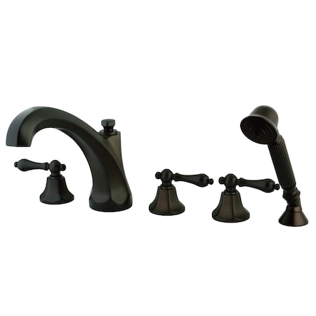Kingston Brass Roman Tub Faucet, Oil Rubbed Bronze, Deck Mount KS43255AL