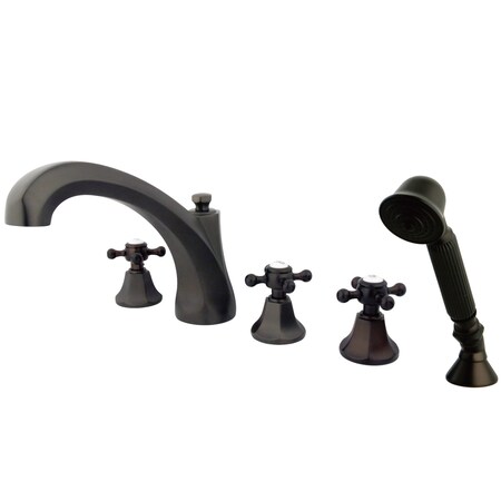 Kingston Brass Roman Tub Faucet, Oil Rubbed Bronze, Deck Mount KS43255BX
