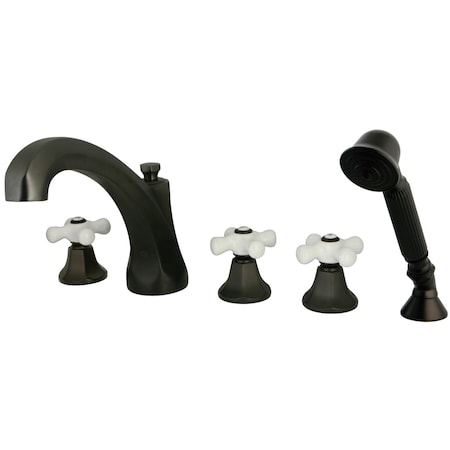 Kingston Brass Roman Tub Faucet, Oil Rubbed Bronze, Deck Mount KS43255PX