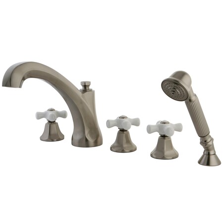 Kingston Brass Roman Tub Faucet, Brushed Nickel, Deck Mount KS43285PX