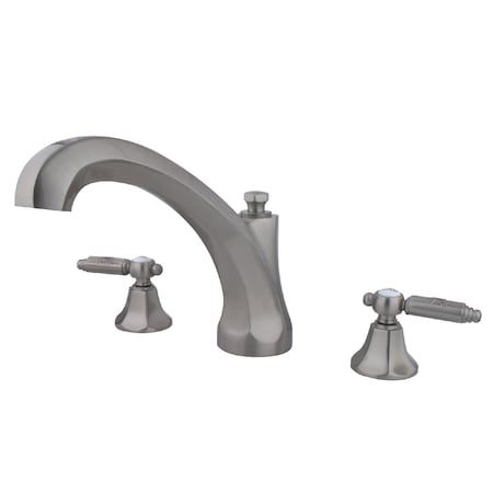 Kingston Brass Roman Tub Faucet, Brushed Nickel, Deck Mount KS4328GL