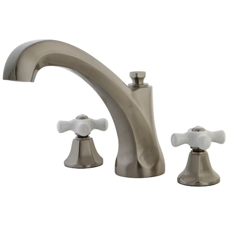Kingston Brass KS4328PX Roman Tub Filler Porcelain Cross Handle KS4328PX