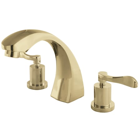 Kingston Brass Roman Tub Faucet, Polished Brass, Deck Mount KS4362DFL