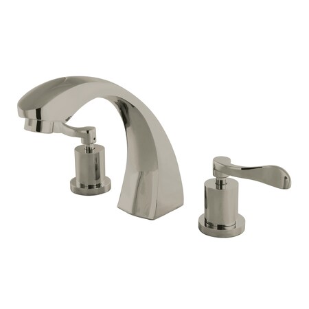 Kingston Brass Roman Tub Faucet, Brushed Nickel, Deck Mount KS4368DFL